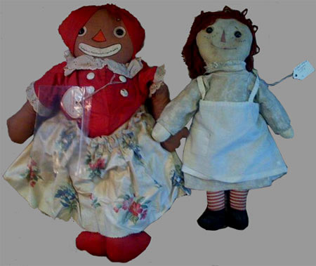 Beloved Belindy and Raggedy Anne dolls