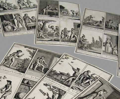 black and white etching cards