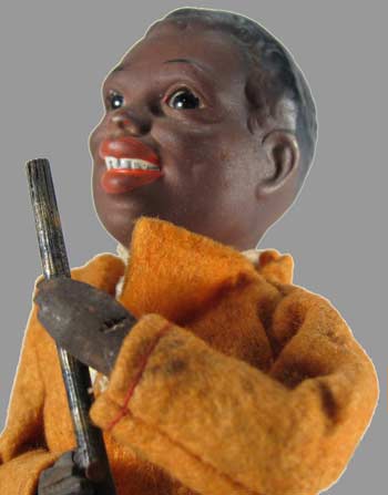 Black horn player close up