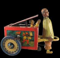 German tin pulling cart