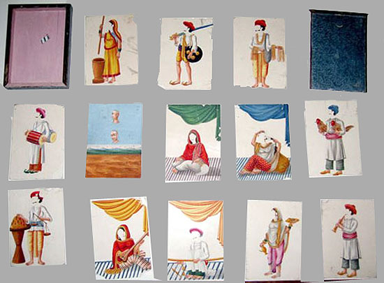 handpainted overlay mica Indian figures
