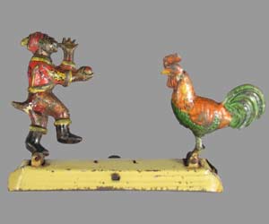 Monkey and rooster penny toy