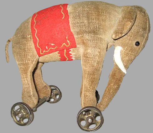 early velvet Steiff elephant width=