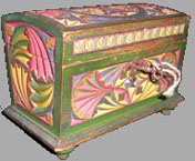 American Jazz Scandinavian miniature dome topped chip carved box