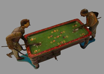 wooden horse on platform with wheels