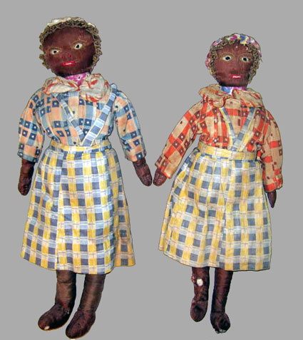 early ragdoll with canvas painted face, c. 1875